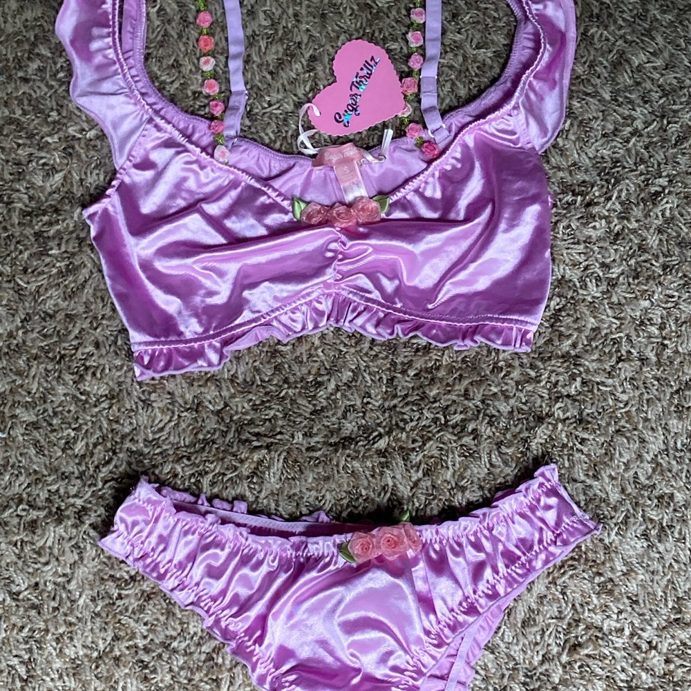 Sugar Thrill Satin Lingerie Set size Small